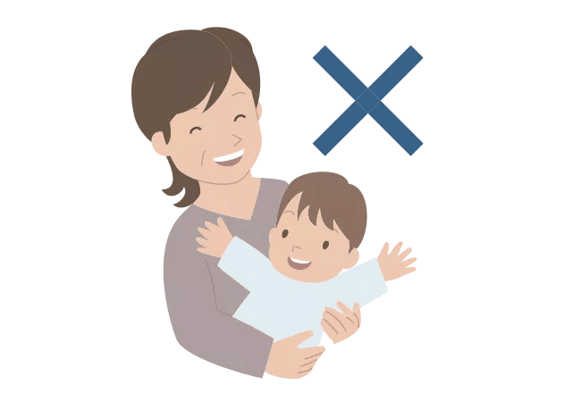 イラスト：子供を抱いている母親