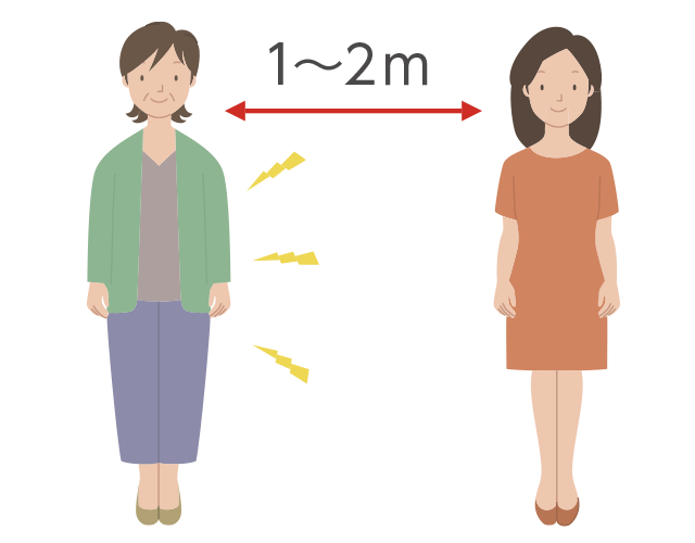 人との距離のイラスト