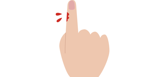 指を怪我しているイラスト