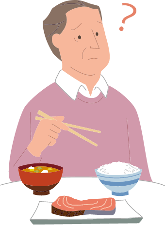 イラスト：味覚不全（味覚の変化）