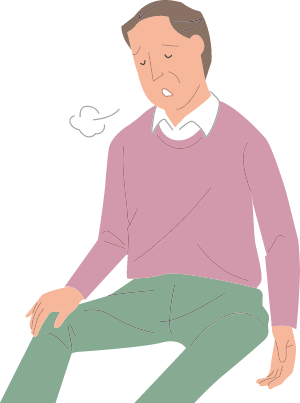 イラスト：疲労、⾷欲減退