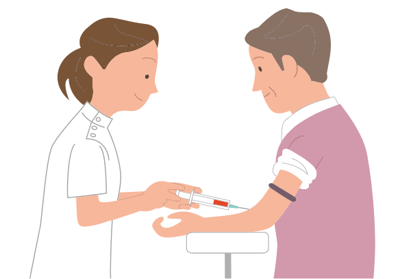 イラスト：⾎液検査