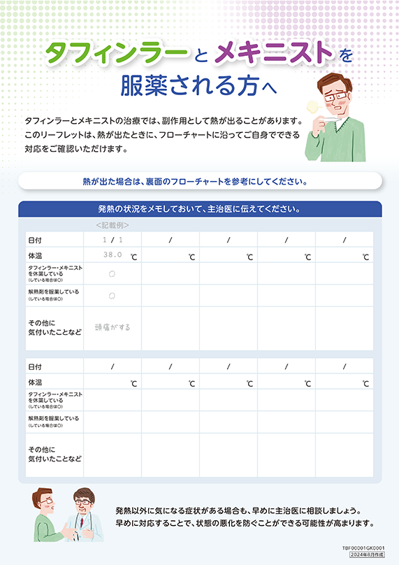 タフィンラーとメキニストを服薬される方へ